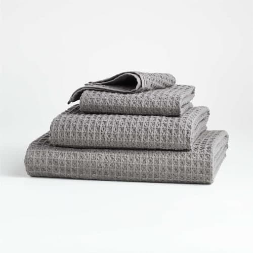 Organic Cotton Waffle Slate Bath Towel image