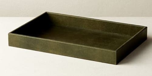 HEATH DARK GREEN LEATHER TRAY image
