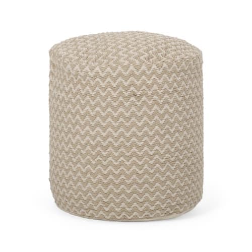 Regional Round Chevron Pouf Ottoman image