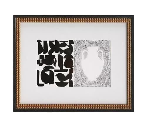 Geometric And Greek Vase Wall Art With Frame image