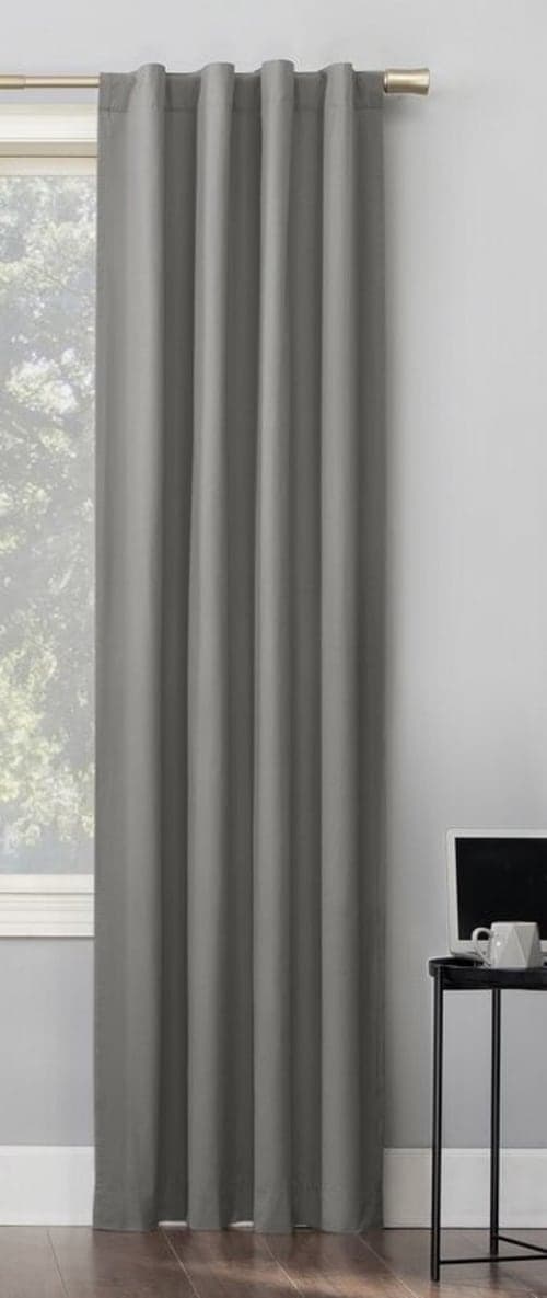 Solid Max Blackout Thermal Rod Pocket Single Curtain Panel image