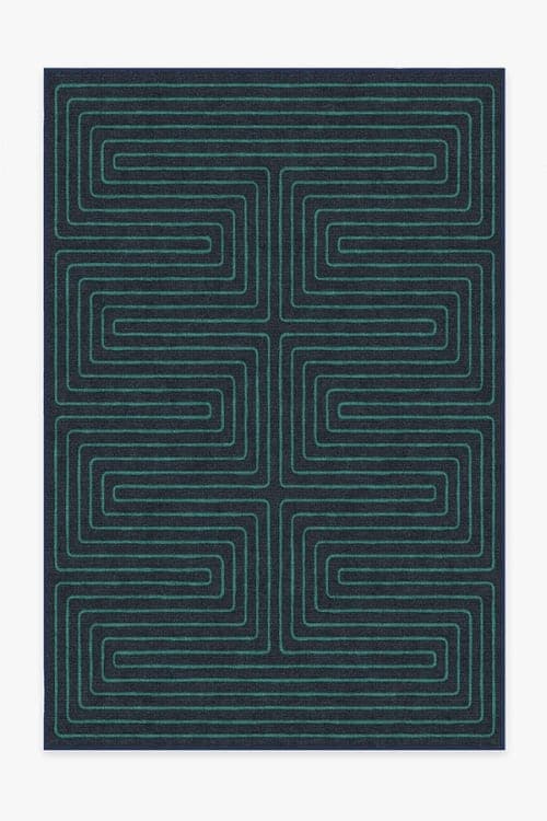 Jonathan Adler Labyrinth Navy & Teal Premium Rug image