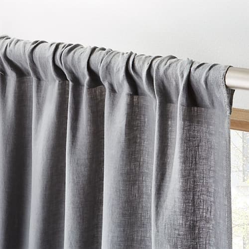 GRAPHITE LINEN CURTAIN PANEL 96 image