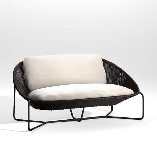 Morocco Graphite Oval Loveseat with White Cushion image