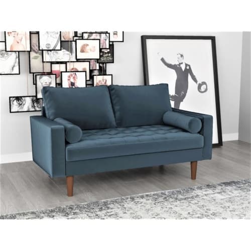 Clovis Velvet Square Arm Loveseat image