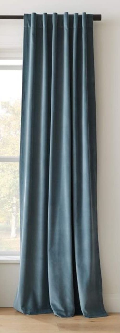 Cotton Velvet Curtain Ocean-96'' image