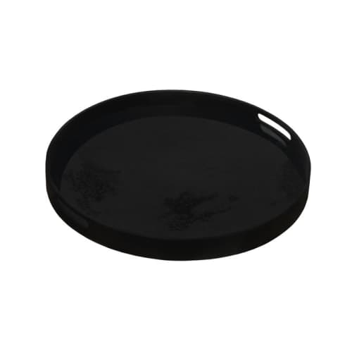 Classics Black Mirror Round Serving Decorative Tray image