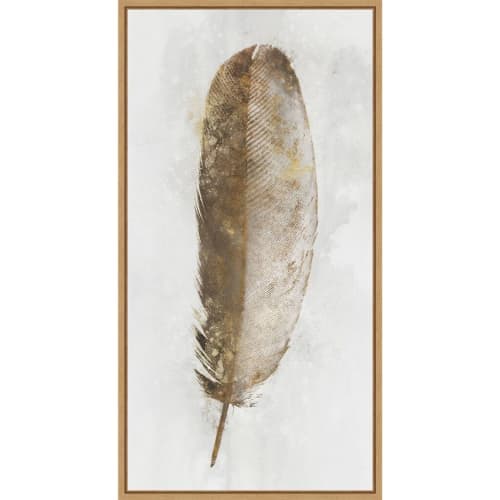 Amanti Art Golden Feather I Framed Canvas Print image