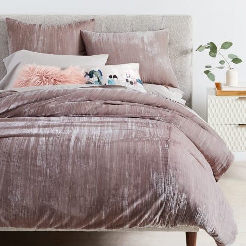 Crinkle Velvet Duvet Cover Queen image