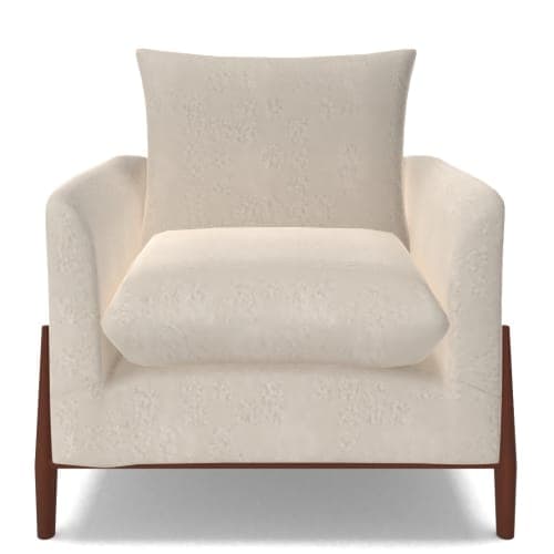 Elroy Sherpa Accent Chair with Wood Legs Cream image