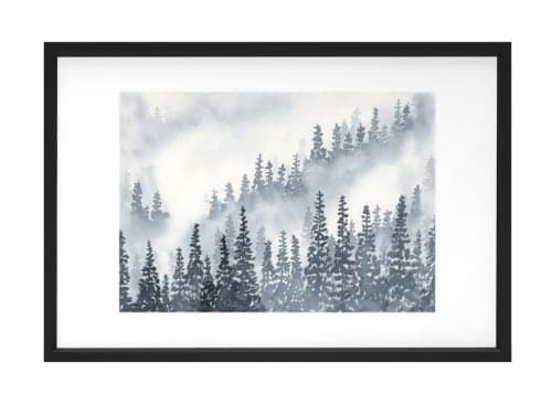 A Gray Forest Art Print With Frame 24" x 36" image