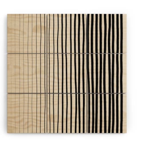Alisa Galitsyna Black Vertical Lines Wood Wall Mural Unframed image