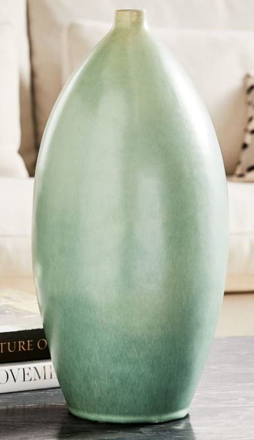 Crackle Glazed Ceramic Vase Oval image