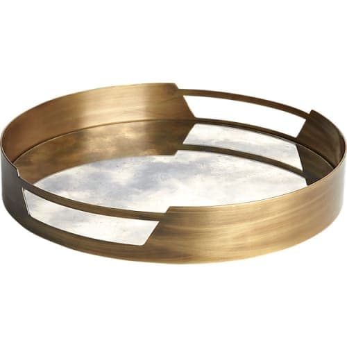 MARCELLA BRASS ANTIQUE MIRROR TRAY image