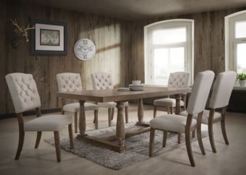 ACME Bernard Dining Table in Weathered Oak image