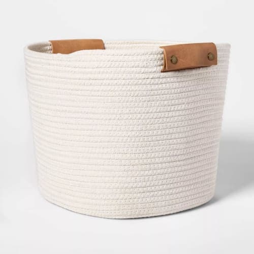 Decorative Coiled Rope Square Base Tapered Basket image