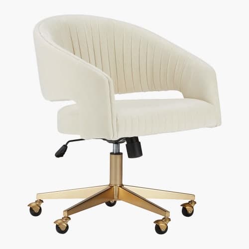 Channel Ivory Velvet Office Chair image