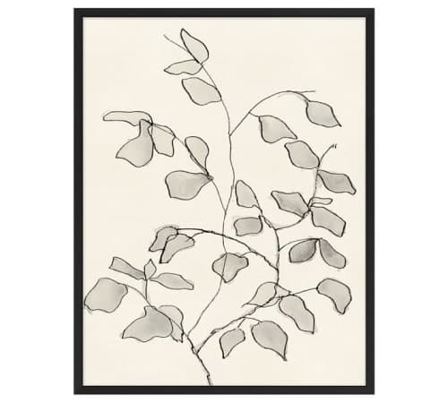Charcoal Leaves Framed Print image