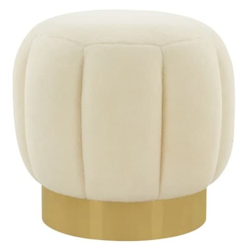Maxine Velvet Tufted Round Standard Ottoman image