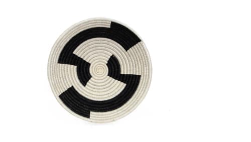 Large Black White Geo Round Basket image