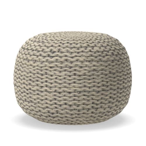 Cloverly Chunky Knit Pouf - Threshold image