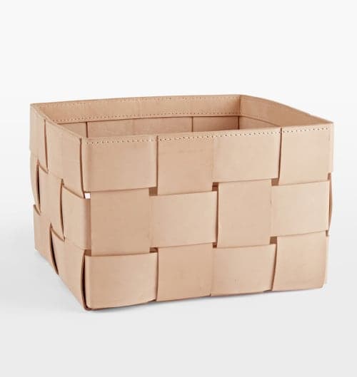 Woven Leather Basket image