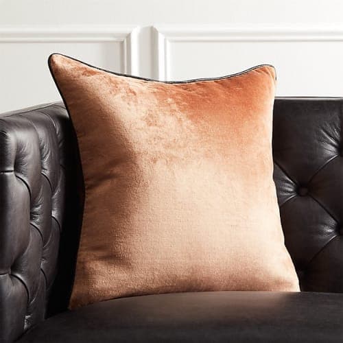 Copper Crushed Velvet Pillow With Insert-18"x18" image