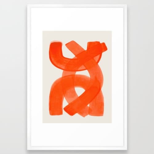 Mid Century Modern Abstract Painting with frame 24" x 36" image