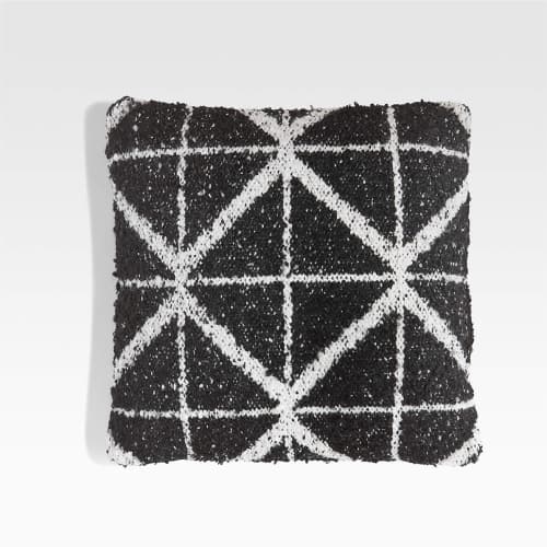 Artun 20"x20" Geometric Black Outdoor Pillow with insert image