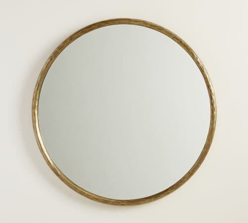 Crosby Brass Round Wall Mirror image