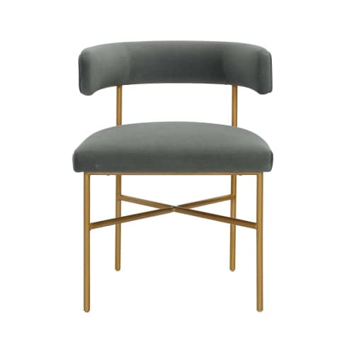 Grace Performance Velvet Chair In Grey image