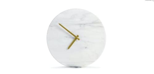 Maris White Marble Clock image