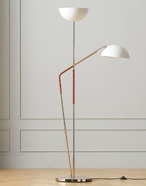 PAVO CHAMPAGNE BRASS DOUBLE FLOOR LAMP image