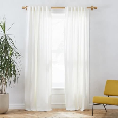 Linen Cotton Curtain Stone White-48''x96'' image
