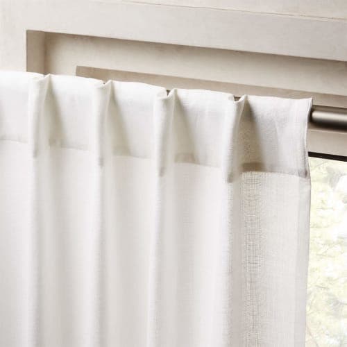 HEAVYWEIGHT WHITE LINEN CURTAIN PANEL image