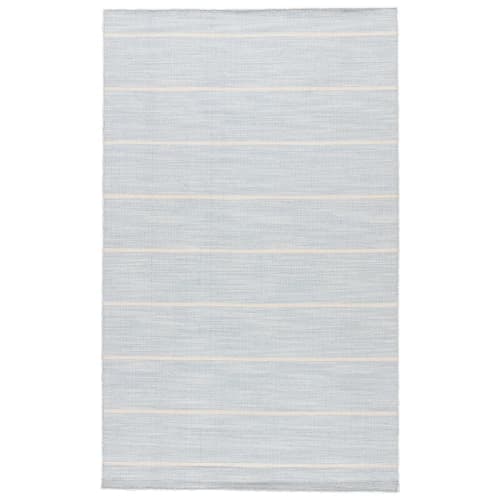 Krum Striped Handmade Flatweave Wool Blue White Area Rug-8'x10' image