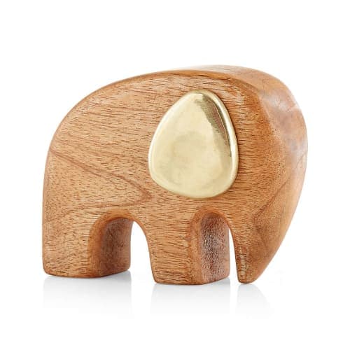 Mango Wood And Brass Elephant image