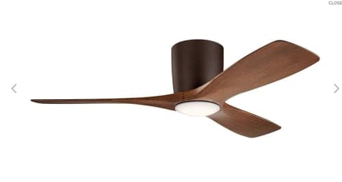 Kichler Volos Satin Bronze Hugger LED Ceiling Fan image