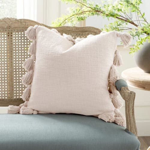 Interlude Luxurious Square Cotton Pillow Cover and Insert-18''x18'' image