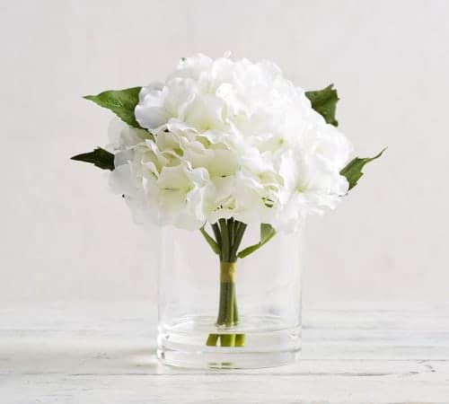 Faux White Hydrangea Composed Arrangement image