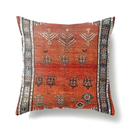 Bakhshaish Azerbaijan Northwest Persian Carpet Print Throw Pillow With Insert-15"x15" image