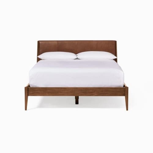 Modern Leather Show Wood Bed-King image